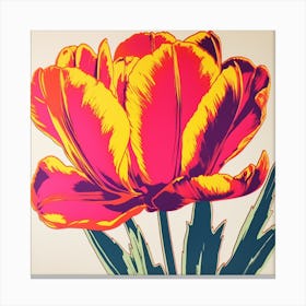 Tulip 4 Pop Art Illustration Square Canvas Print