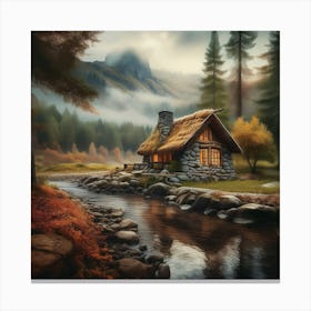 Cabin In The Woods 12 Canvas Print