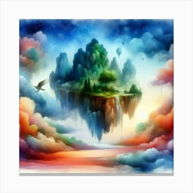 Islands In The Sky (In Watercolour) Style C Canvas Print