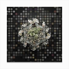 Vintage Trillium Rhomboideum Flower Wreath on Dot Bokeh Pattern n.0581 Canvas Print