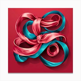 Vector Decorative Ornamental Ribbon Bow Curled Twisted Elegant Delicate Stylish Adorned F (7) Canvas Print