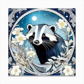 Moonlit Badger Canvas Print