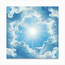 Sun Shining Through Clouds Canvas Print