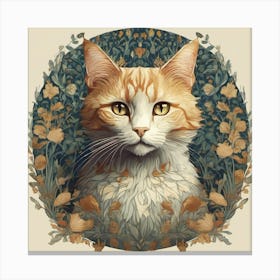 Williams Morris inspired Cat 2 Canvas Print