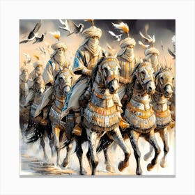 Osmanian Janishar Riders Color Drawing 1 Canvas Print