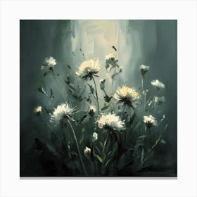 Abstract Forest Flowers In The Shadows Canvas Print