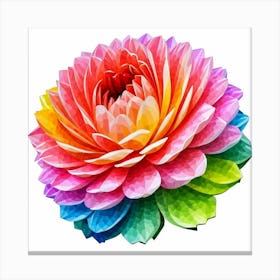 Rainbow Dahlia Canvas Print