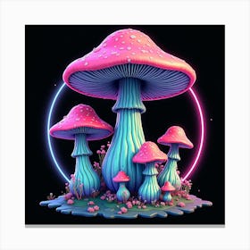 Psychedelic Mushrooms Canvas Print