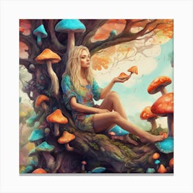 Mushroom Girl Canvas Print