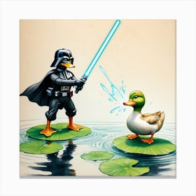 Darth Vader And Duck 2 Canvas Print