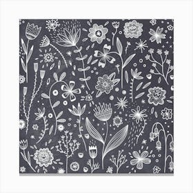 Chalkboard Wild Flowers Canvas Print