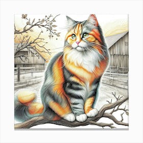 Feline Cat Creative Artwork Illustration 153 Canvas Print