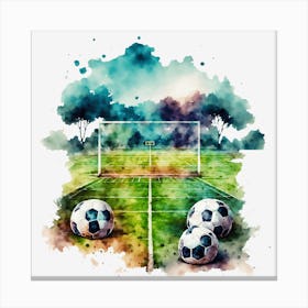 Soccer Ball And Goal Canvas Print