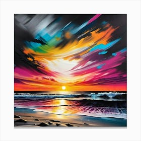 Sunset On The Beach 30 Canvas Print