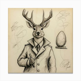 Deer In A Suit 11 Canvas Print