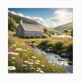 A dreamy Scottish cottage Canvas Print