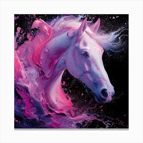 Horse In Pink And Purple Abstract Splendor 3 Canvas Print
