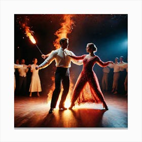 Dancers On Fire 3 Canvas Print