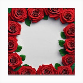 Red Roses Frame Canvas Print