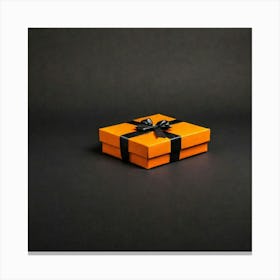 Orange Gift Box Canvas Print