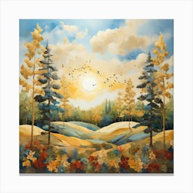 Leonardo Diffusion Xl A Vibrant Daytime Landscape Featuring A 3 (1) Canvas Print