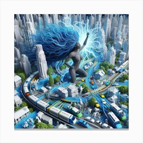 Futuristic Cityscape 4 Canvas Print