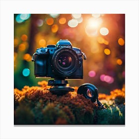 Camera In The Forest Canvas Print