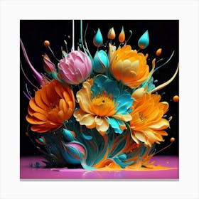 Splash flowers spring 2 Canvas Print