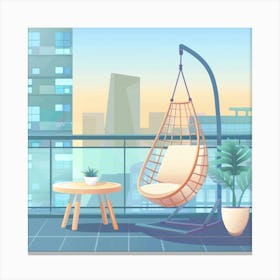 Balcony With Hanging Chair 6 Canvas Print