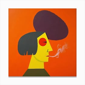 Woman Smokes A Cigarette Canvas Print