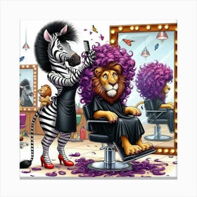 Zebra Hairdresser Canvas Print