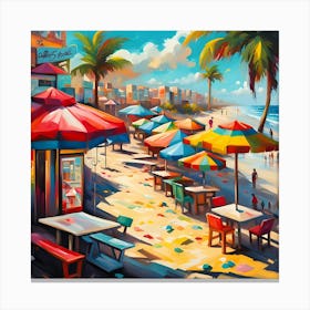 Margarita Bar Beneath Condos Along The Beach Canvas Print