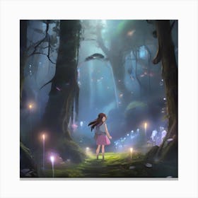 Girl In The Forest Canvas Print