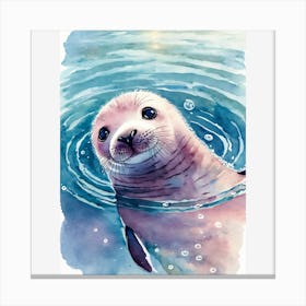 Seal - Watercolor Painting Canvas Print