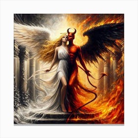 Devil And Angel Canvas Print