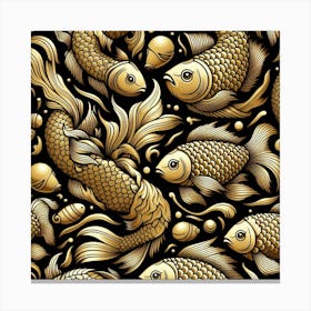 Fish, gold color 1 Canvas Print