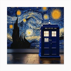 Tardis van gogh Canvas Print