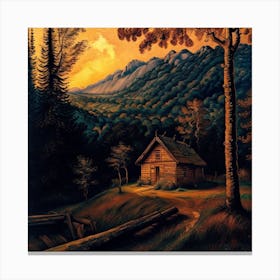 Cabin In The Woods 1 Canvas Print