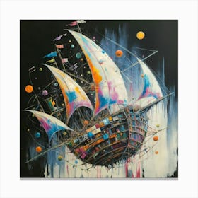 Ship with a splash of colour 10 Canvas Print