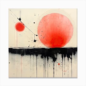 Sun Abstract Painting Canvas Print