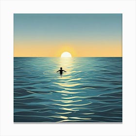 Swimming Art Print (28) Canvas Print