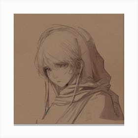 Girl In A Scarf Canvas Print