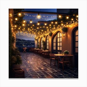 Patio With String Lights 4 Canvas Print