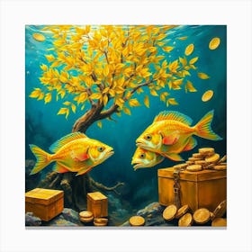 Gold Fishes 7 Canvas Print