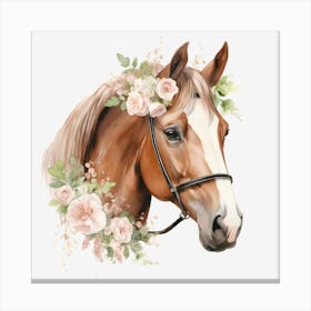 Horse With Flowers Canvas Print