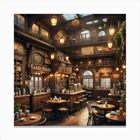 Coffee Shop Interior 6 Canvas Print