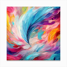 Abstract Colorful Feather Painting Canvas Print