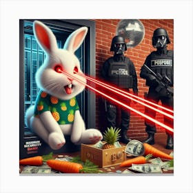 Rabbit With Laser Eyes Canvas Print