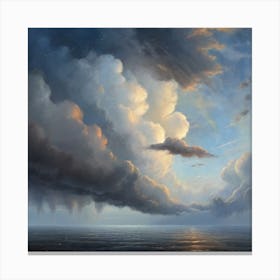 Cloudy Sky Over The Ocean Canvas Print