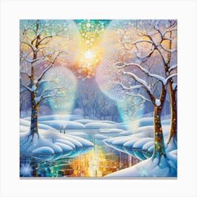 winter crystal landscape, surreal Canvas Print